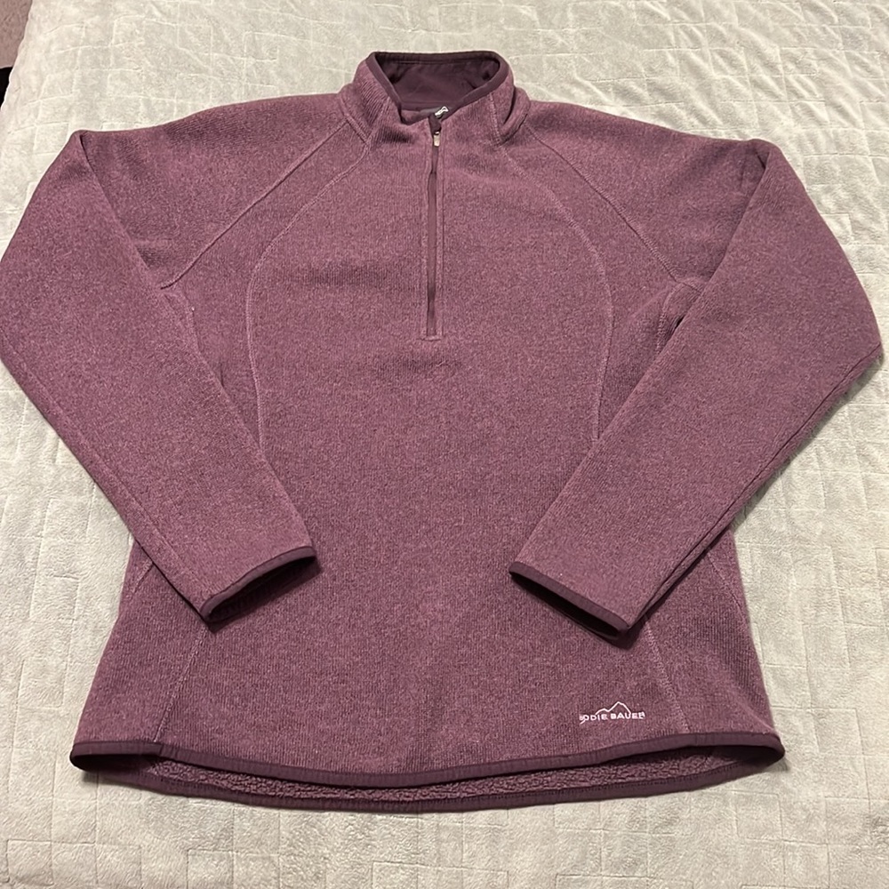 Eddie Bauer Purple Quarter-Zip Sweatshirt